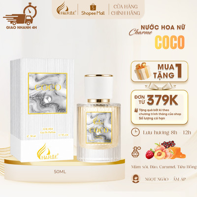 [Tặng Bạn Gái] Nước Hoa Nữ Charme Coco Trắng 10ml|50ml – Hương Trái Cây Ngọt Thanh, Nữ Tính