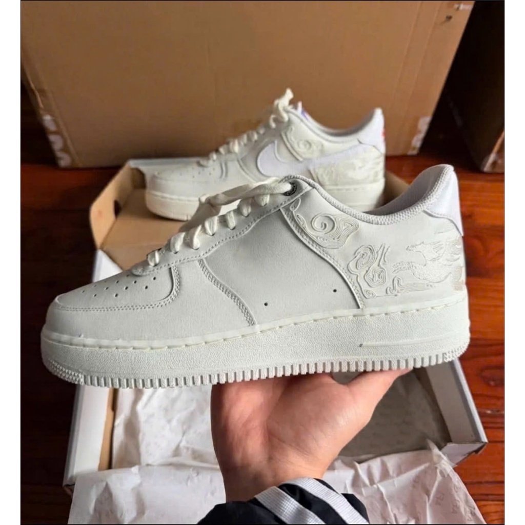 Giày Thể Thao Nike Air Force 1 Trắng Xám Phong Cách Thời Trang Full Box