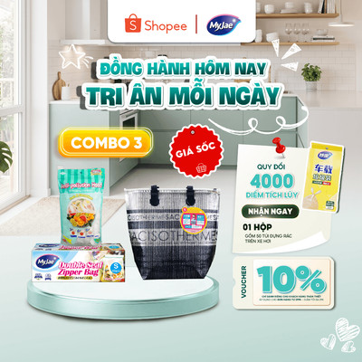COMBO [1 zip+1 bo chun+1 túi giữ nhiệt] Bộ sản phẩm Bảo Quản Thực Phẩm An Toàn, Tiện Lợi