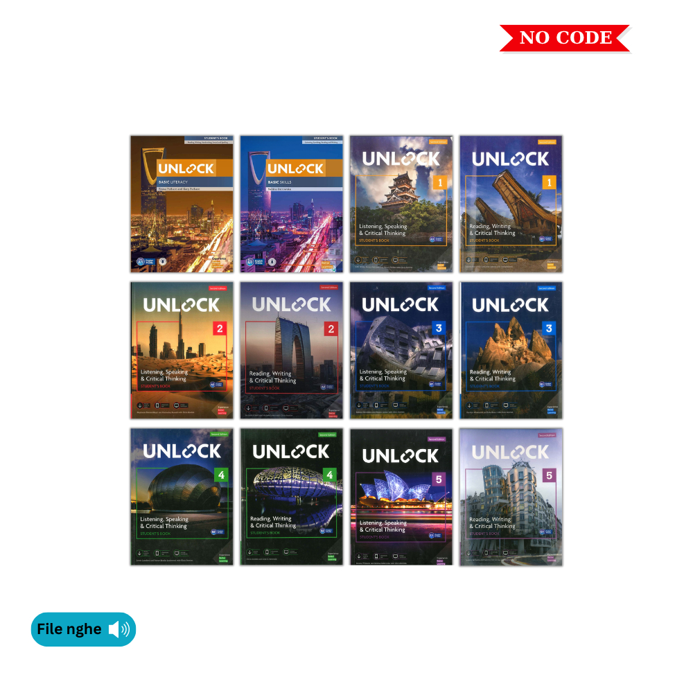 Sách - Unlock 2nd Edition - Basic Literacy/ Basic Skills và Level 1,2,3,4,5 - Tặng audio,video