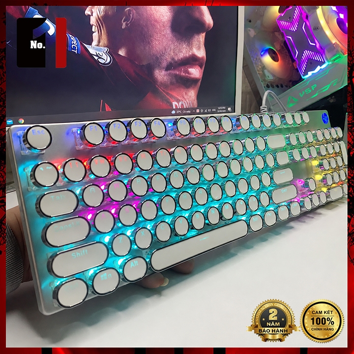 Bàn Phím Cơ Keycap Xuyên Led Gaming Màu Trắng HP GK400Y Nút Tròn Led Rgb Bàn Phím Máy Tính Laptop Pc