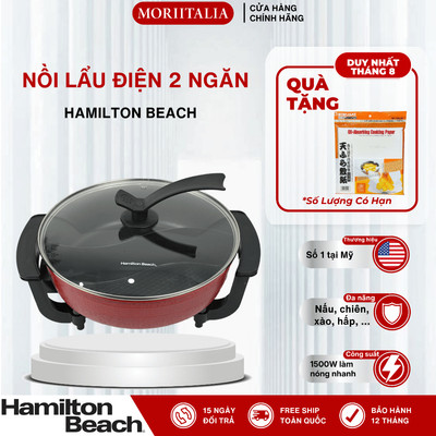Nồi Lẩu Điện Hamilton Beach 2 Ngăn 5L 000208 - Công Suất 1500W, Điều Chỉnh Nhiệt, Đa Năng Nấu Nướng