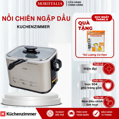 Nồi Chiên Ngập Dầu Điện Kuchenzimmer 1000W Inox 304 Lòng Gốm - Tùy Chỉnh Nhiệt Độ - 013765