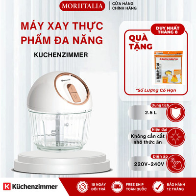 Máy Xay Thịt,Thực Phẩm Đa Năng Kuchenzimmer 2.5L,Cối thủy tinh,Inox 420,Xoay Đảo Chiều,Dung Tích Lớn