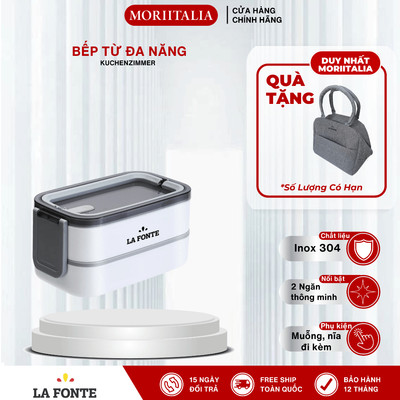 Hộp Cơm 2 Ngăn La Fonte - Inox 204, Khóa Cài Chắc Chắn, Phụ Kiện Muỗng, Nĩa - 013741