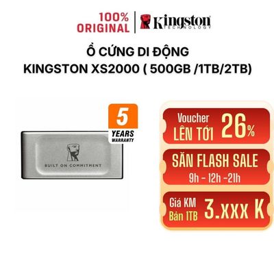 Ổ Cứng Di Động SSD Kingston XS2000 (SXS2000) - Tốc Độ Siêu Tốc 2000MB/s, Chống Nước Chống Bụi (500GB / 1TB / 2TB )