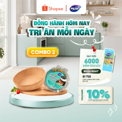 COMBO 2 [Giấy nến + Giấy bạc] lót nồi chiên không dầu MyJae dạng tròn, nấu ăn trọn vị ngon