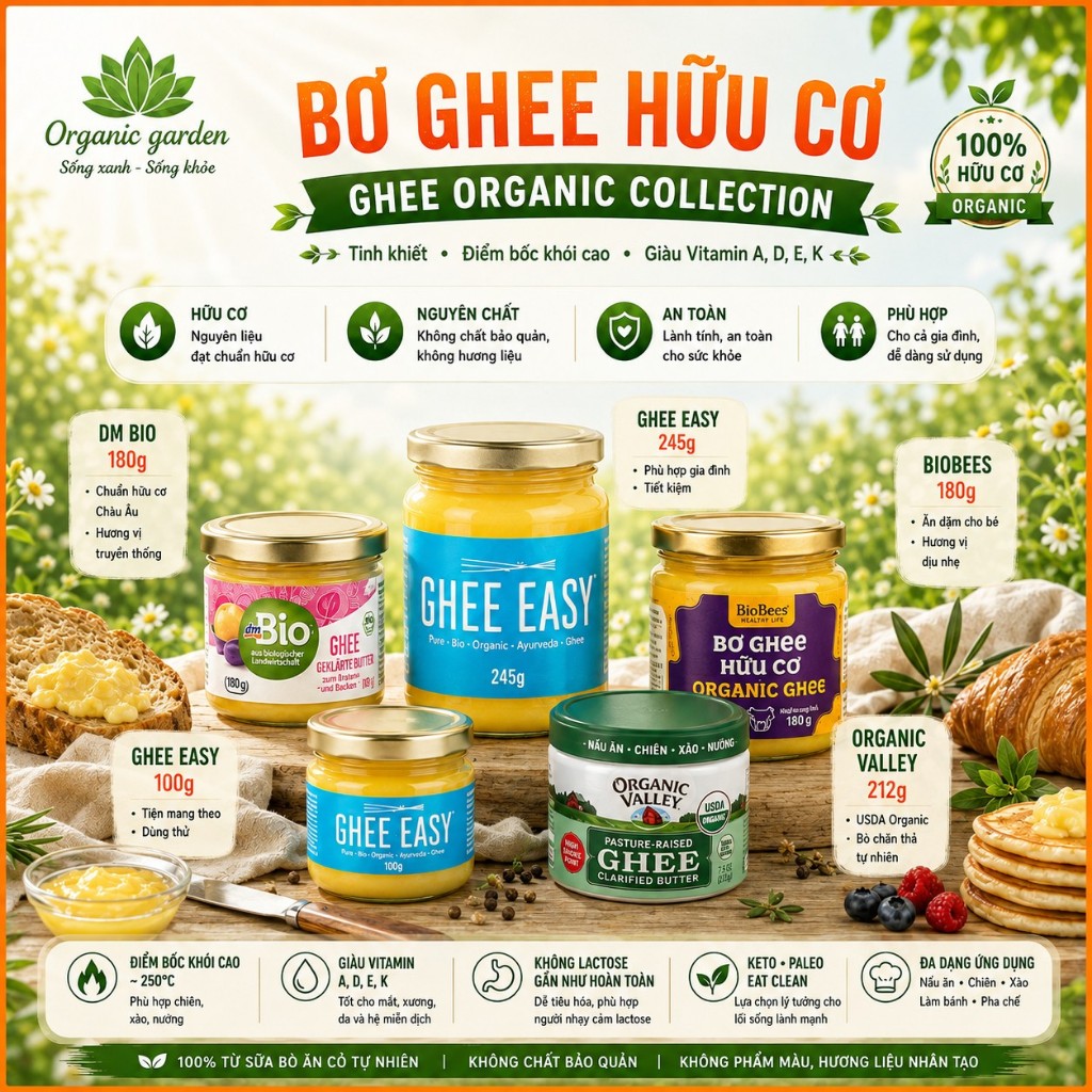 Bơ Ghee Hữu Cơ Organic Valley Ghee Easy Ghee Butter