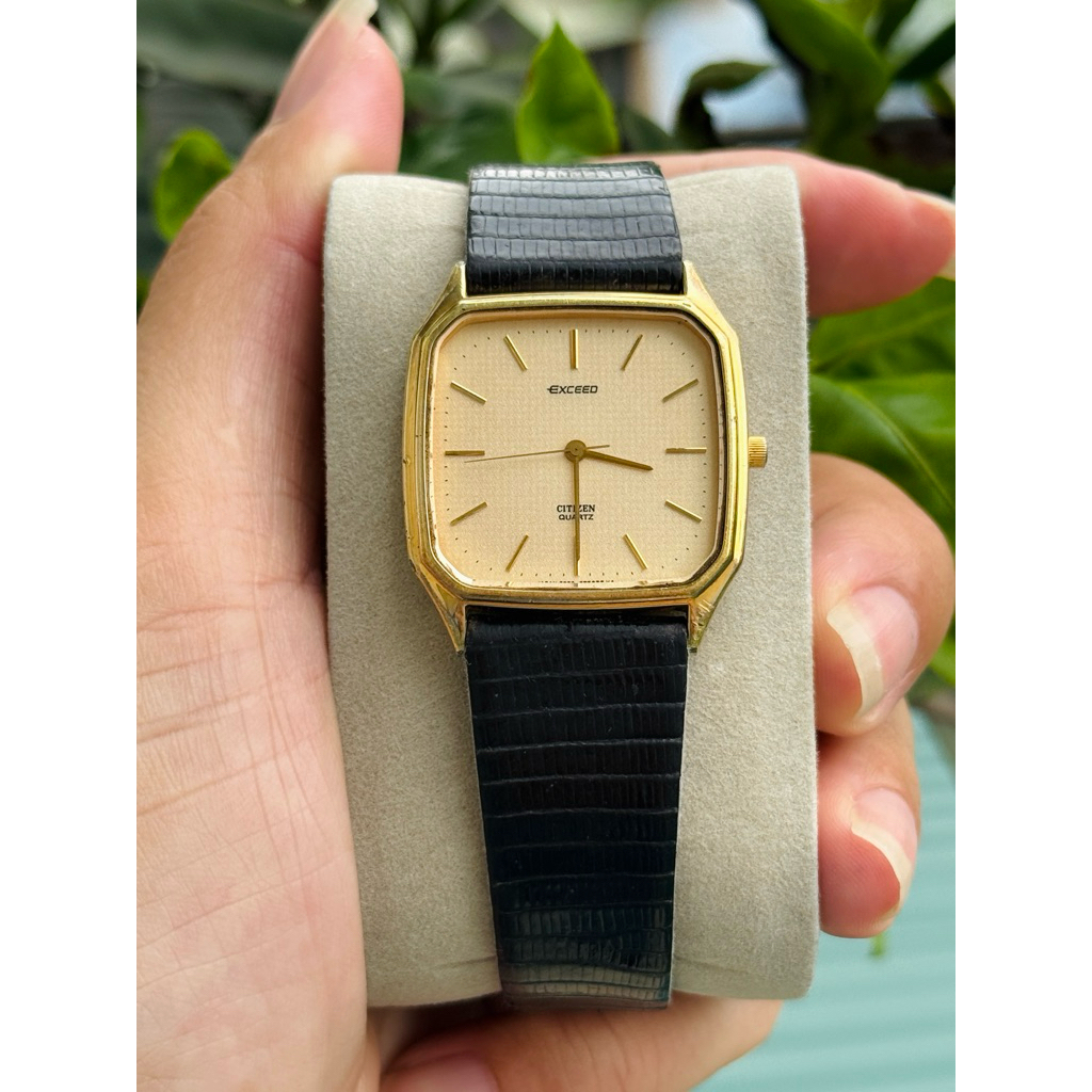 Đồng hồ Tank Citizen Exceed quartz cao cấp, kính saphia, bọc vàng 30mc dày.