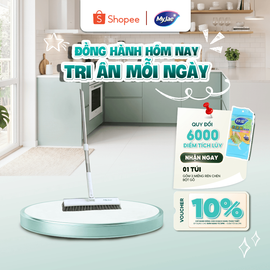 Chổi lau sàn 2 trong 1 MyJae làm sạch hiệu quả