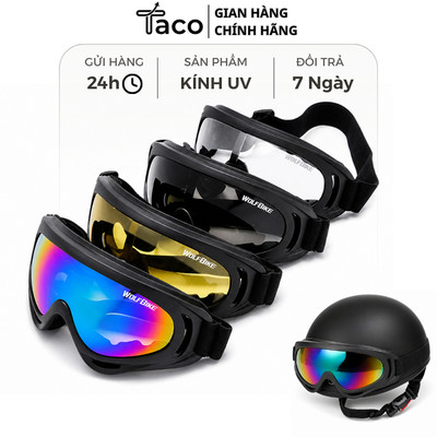 Kính Gắn Mũ Bảo Hiểm TACO 1/2 Và 3/4 Chống Tia UV, Bảo Vệ Mắt Hiệu Quả, Dễ Lắp Đặt