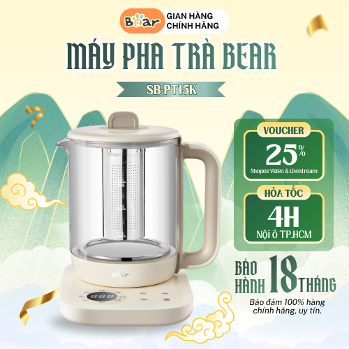 SB-PT15K Máy Pha Trà Bear 1.5L 12 Chế Độ Đun Tự Động Hẹn Giờ 9h Công Suất 1000W Cam Kết Chất Lượng