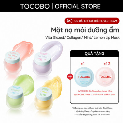 [KOL] Mặt nạ môi dưỡng ẩm làm mềm môi Tocobo Vita Glazed/ Collagen/Mint/Lemon Lip Mask 20ml