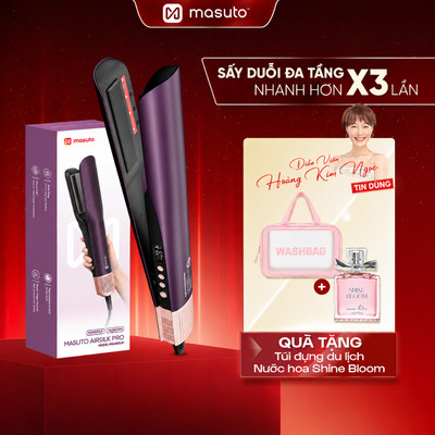 Máy sấy duỗi tóc 3 tác động Masuto Airsilk Pro, Triple Heat Sấy Khô Và Duỗi Mượt Chỉ Trong 1 Bước, Ion Âm Bảo Vệ Tóc