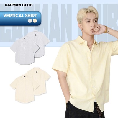 [BEST SELLER] Áo sơ mi nam sọc Oxford VERTICAL ngắn tay CAPMAN CLUB, sơ mi nam nữ phom rộng trẻ trung thoải mái