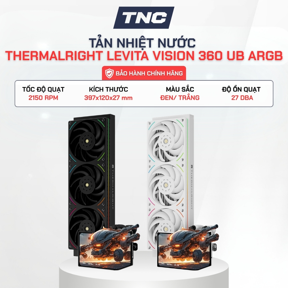 Tản Nhiệt Nước Thermalright Levita Vision 360 UB ARGB | Đen/ Trắng | Màn Cong 2K - BẢO HÀNH 72 THÁNG