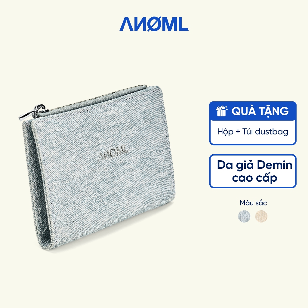Ví Da Nữ ANOMALY Da Giả Denim Gấp Gọn Thời Trang, Ví Cầm Tay Nhiều Ngăn Dùng Để Đựng Tiền Đựng Thẻ