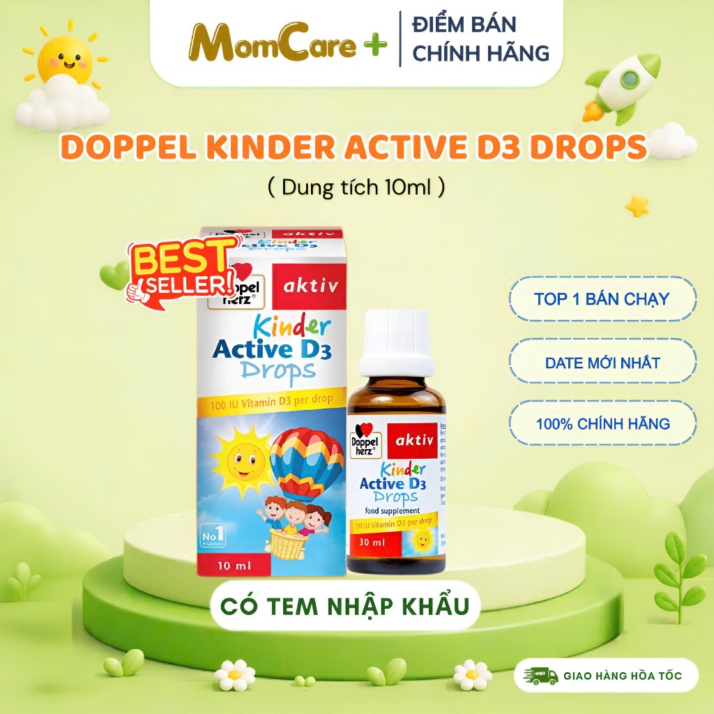 Vitamin D3 Drops Doppelherz Aktiv Kinder Active D3 Drops (chai 10ml)