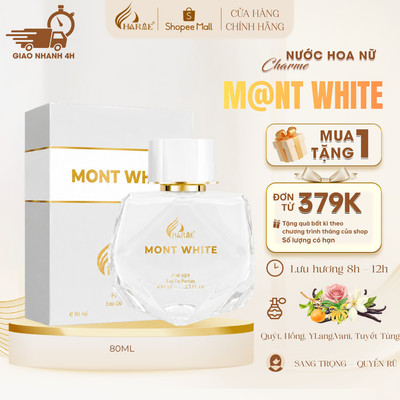 Nước Hoa Nữ Charme Mont White 80ml Chính Hãng – Eau De Parfum – Thanh Lịch, Nữ Tính, Lưu Hương 7–12 Giờ