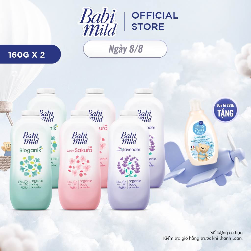 Combo 2 Phấn thơm Babi Mild 160Gx2