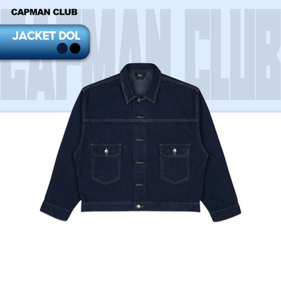 Áo khoác jean nam DOL phom Boxy rộng CAPMAN CLUB, áo khoác denim cho nam trẻ trung