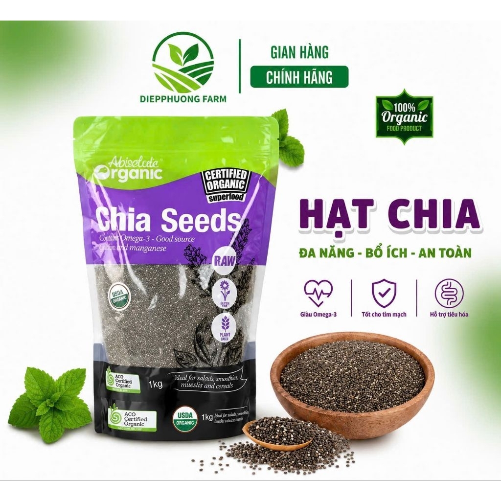 1kg Hạt Chia Úc Organic Chia Seeds