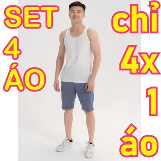 Combo 4 Áo ba lỗ nam dệt kim, áo may ô đông xuân cotton mềm mại mặc mát cao cấp Fullsize 50-80kg MO2
