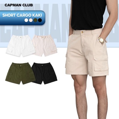 Quần short nam kaki TÚI HỘP phom rộng CAPMAN CLUB, quần đùi trên gối trẻ trung thoải mái