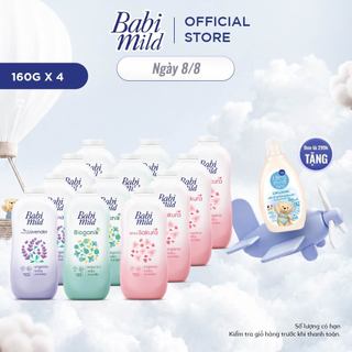 Combo 4 Phấn thơm Babi Mild 160Gx4