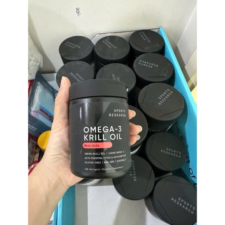Sports Research Omega-3 Krill Oil Mini gels 120 viên 500mg - Thebeautyvietnam