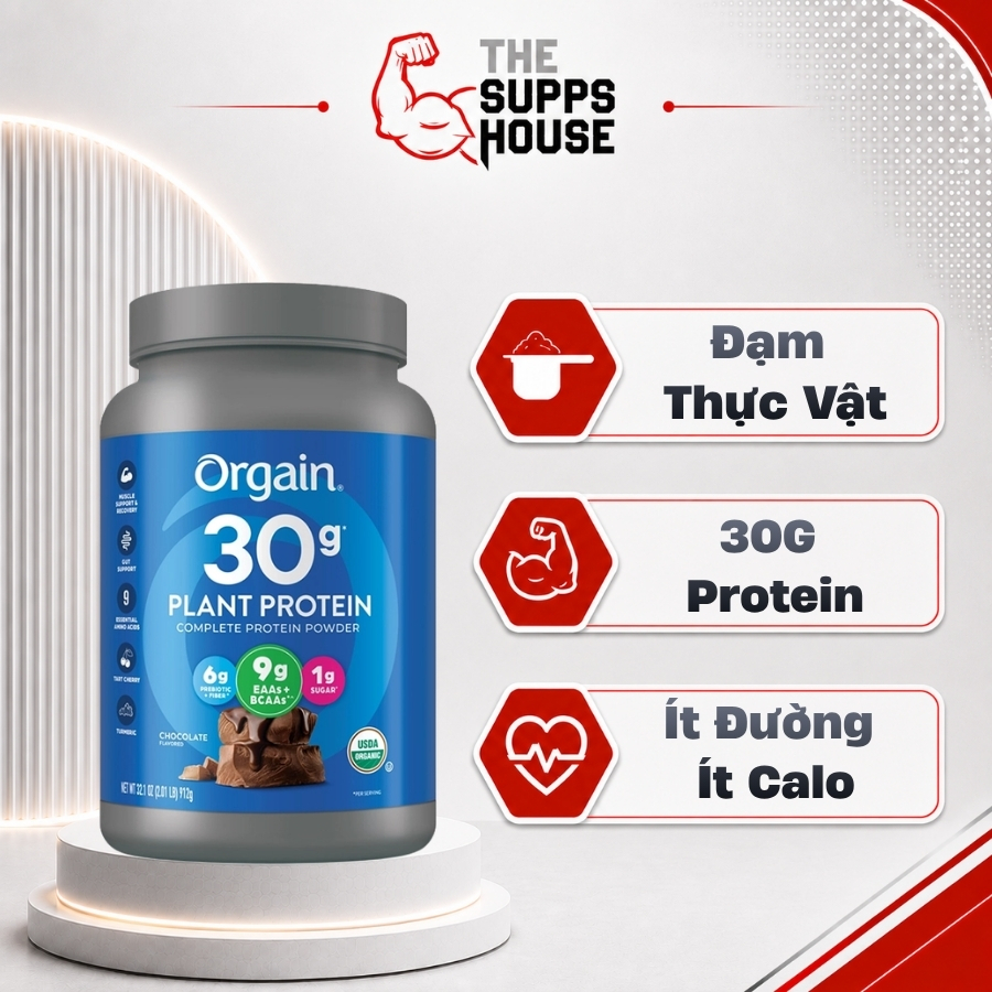 Bột Đạm Thực Vật Orgain 30g Plant Protein Powder - Complete Vegan Protein Powder, 2 Lbs (912 Gams)