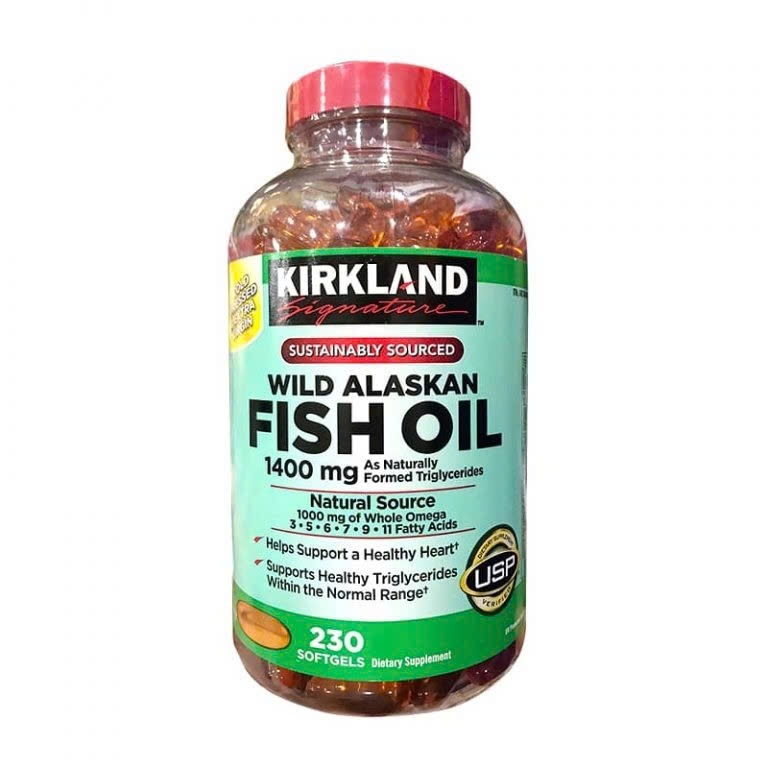 Viên dầu cá Kirkland wild alaskan fish oil 1400mg 230 viên Mỹ - Thebeautyvietnam