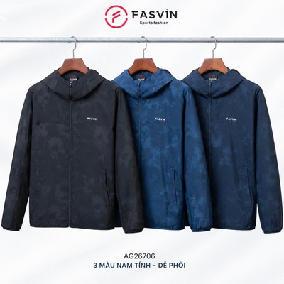 Áo khoác gió nam daily wear Fasvin 01 lớp chống nước, chống nắng, cản gió có mũ AG706.HN