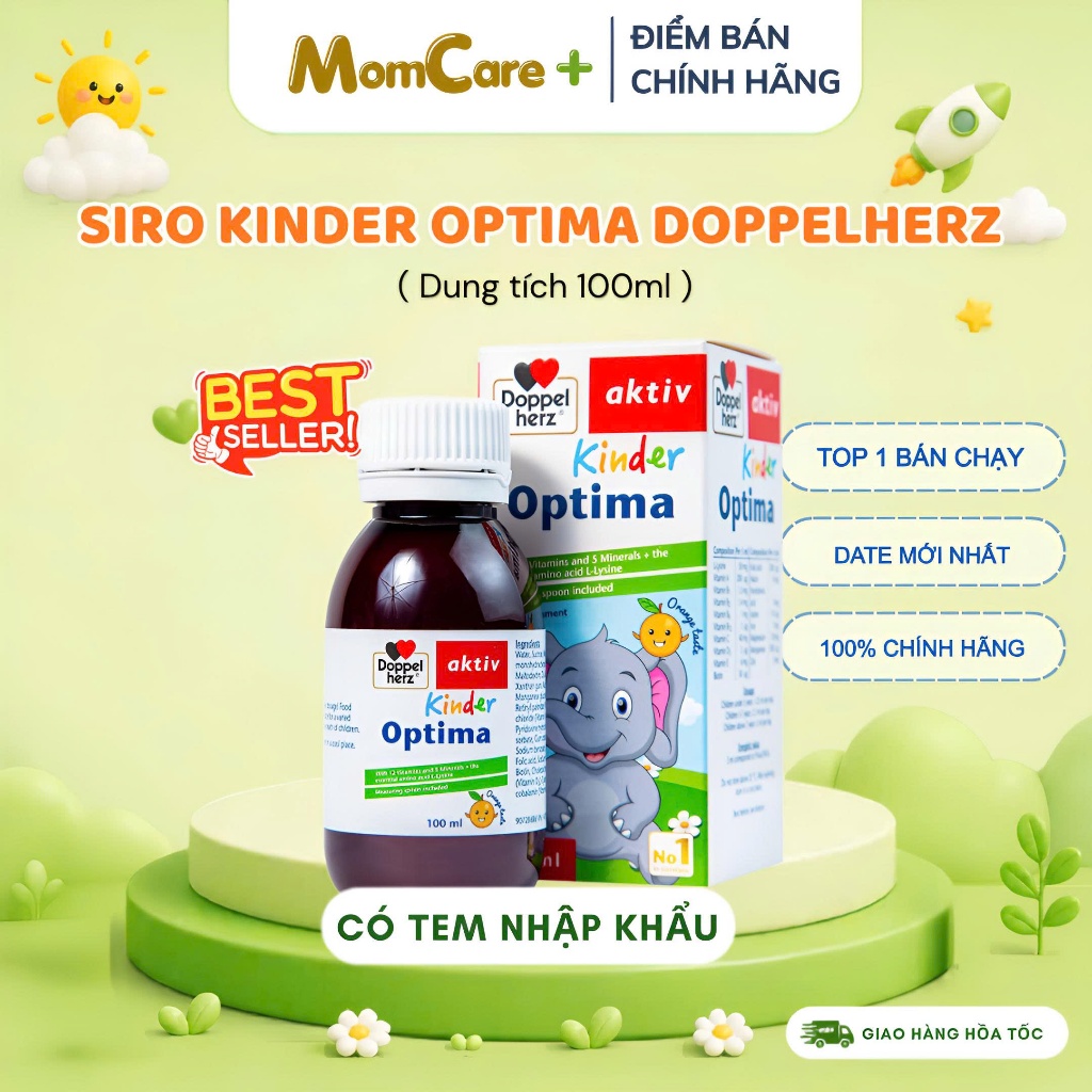 Siro ăn ngon, cải thiện tầm vóc cho bé Doppelherz Aktiv Kinder Optima (Chai 100ml)