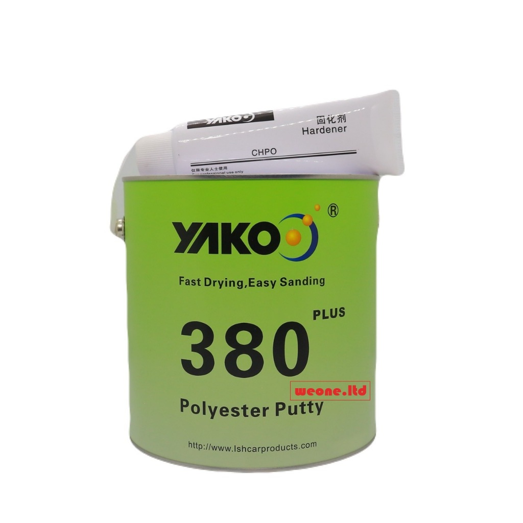 [HÀNG CHÍNH HÃNG] bột bả matit yakoo 380 mặt trăng loại 4kg đã gồm tuýp cứng dùng cho sơn ô tô gỗ tầ
