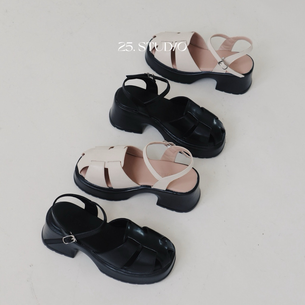 25 STUDIO Giày sandal đế dày bánh mì mũi rọ cao 6cm Kacey Sandals