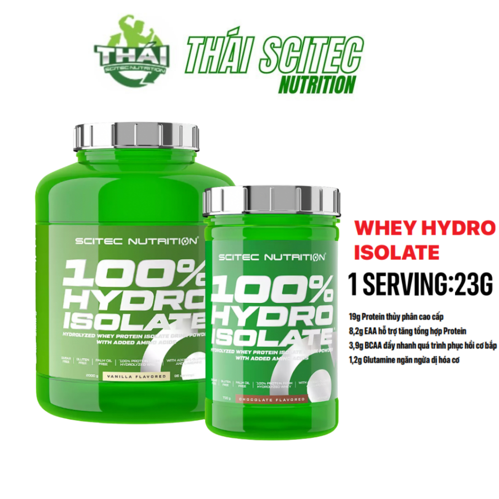 Whey Hydro Isolate Scitec Nutrition, whey hydrolyzed, đạm whey thuỷ phân tinh khiết