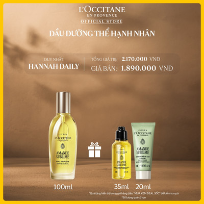 [HANNAH DAILY] Dầu Dưỡng Thể Hạnh Nhân L'OCCITANE Almond Supple Skin Oil 100ML - Phiên Bản Mới