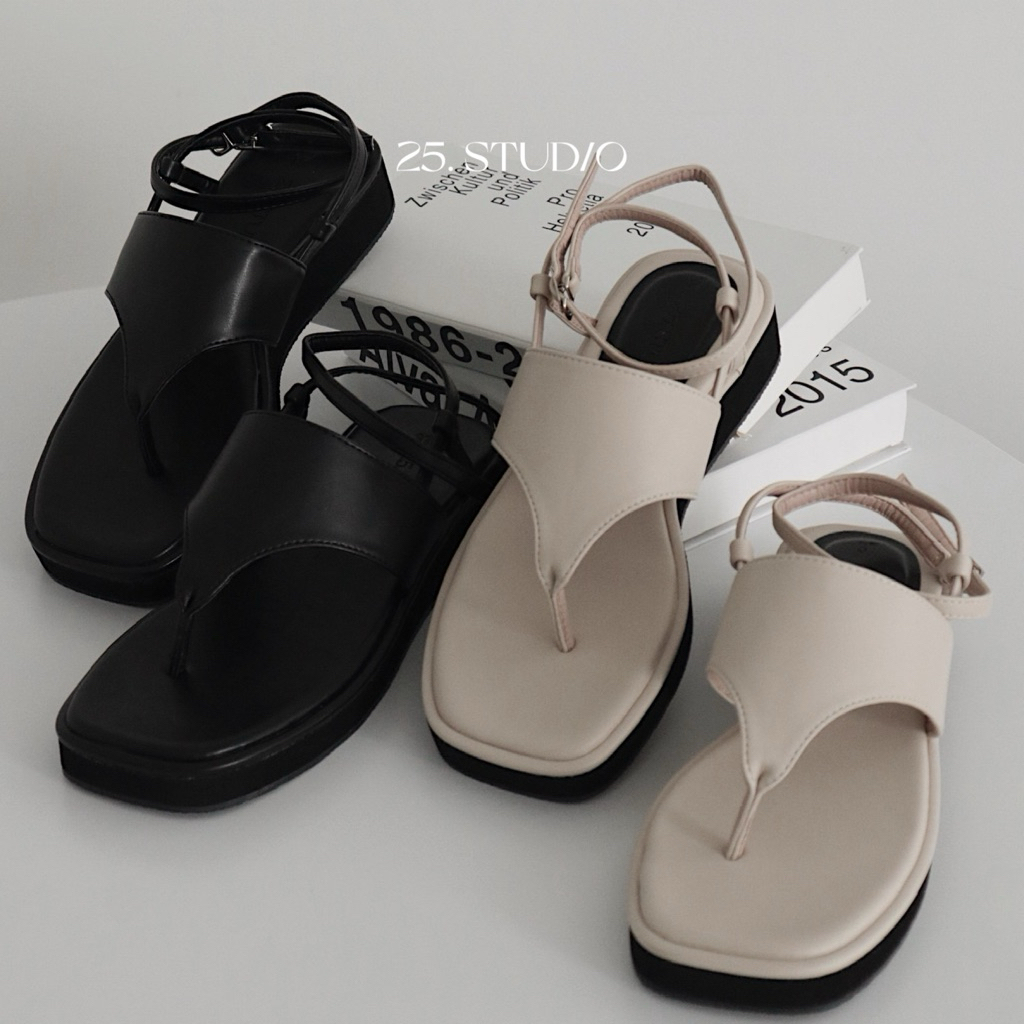 25 STUDIO Giày sandal xỏ ngón đế bánh mì cao 3cm Gracie Sandals