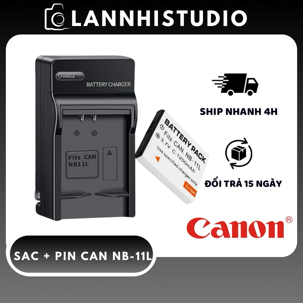 COMBO Bộ Sạc + Pin Canon NB-11L Cho Máy Ảnh Canon IXUS 125, 145, 160, 185, 190, 285 HS, A2300, A2600