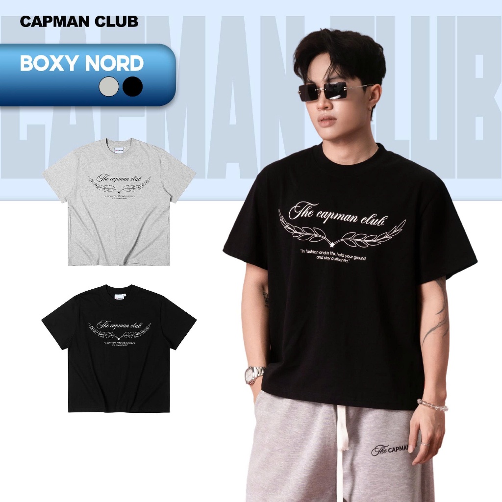[GIẢM 60% 1-8/8] Áo thun nam nữ tay ngắn NORD form Boxy CAPMAN CLUB trẻ trung thoải mái