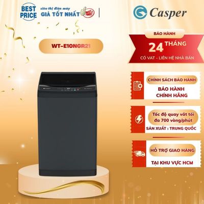 WT-E10NGR21 Máy giặt Casper – 10kg, lồng đứng, giặt sạch sâu WT-E10NGR21