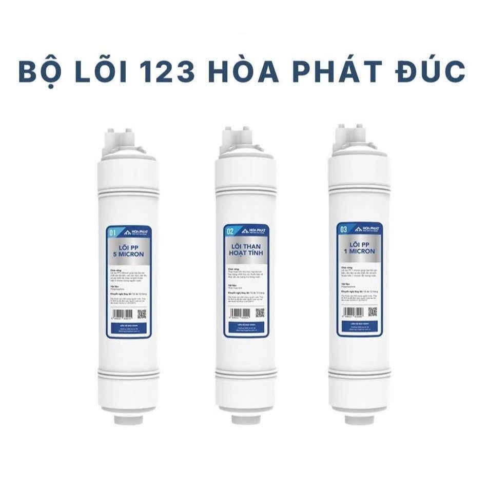 Combo 3 Lõi Lọc nối nhanh Hòa Phát 123 chính hãng - Dùng thay cho máy HPU466, HPR526