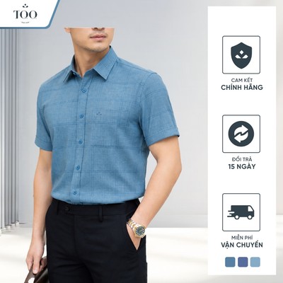 Áo Sơ Mi Nam Ngắn Tay Công Sở Không Nhăn Vải Viscose Mềm Mát Cao Cấp TQQ Sale Hàng Xuất Xịn K490CB