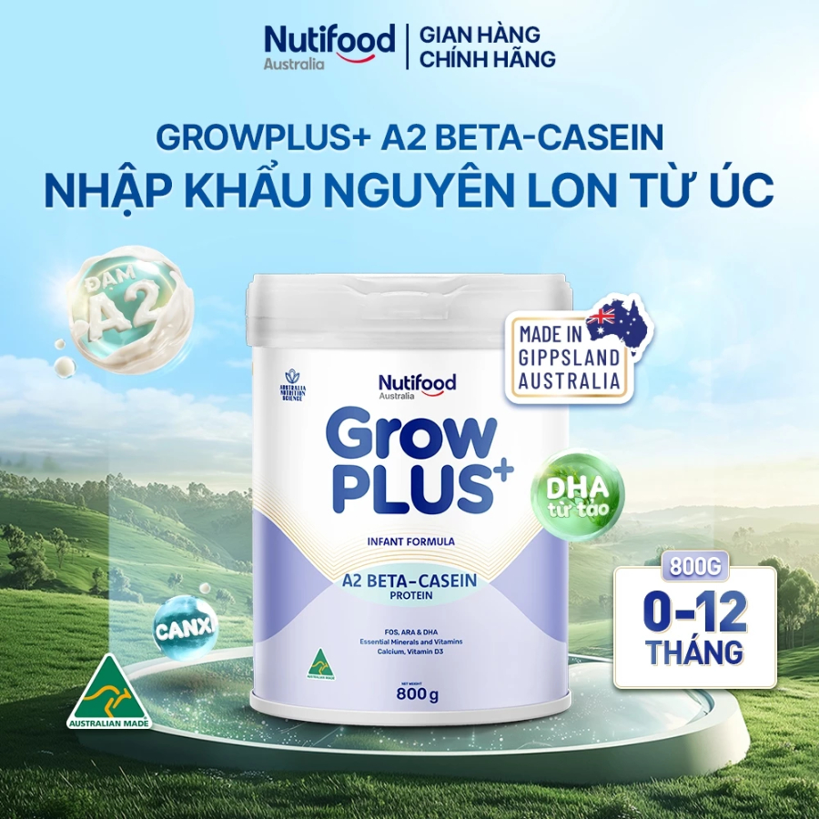 Sản phẩm dinh dưỡng công thức GrowPLUS+ A2 Beta-casein