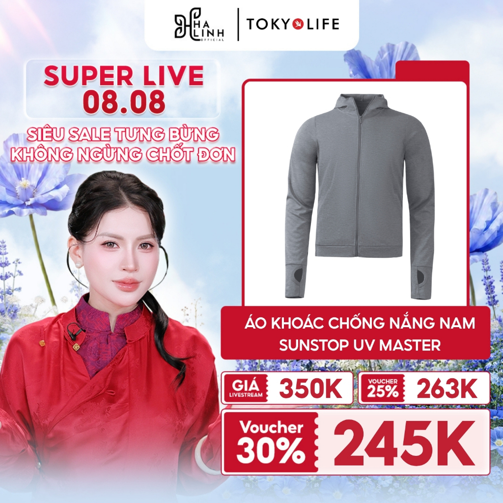 [Võ Hà Linh x TokyoLife] Áo khoác chống nắng NAM TOKYOLIFE SunStop Master mũ liền chống tia UV vải m