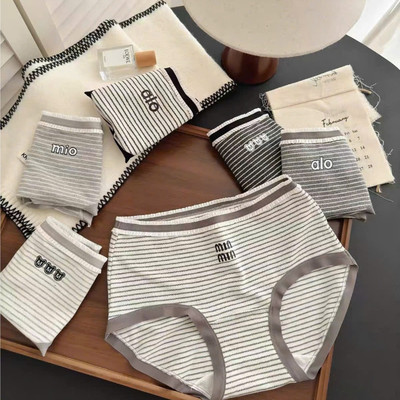 Combo 5 Mix Màu Quần Lót Nữ Cotton Mix Kẻ Freesize (55-65kg) QL9022 Nội Y Bechipi