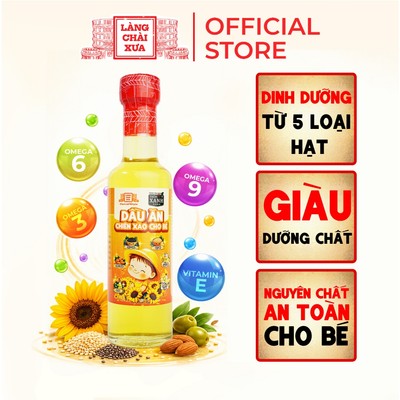 [Chai thuỷ tinh 250ml] Dầu Chiên Xào Ăn Dặm  Nguyên Chất Làng Chài  Xưa tốt lành cho bé
