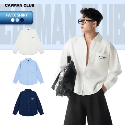 [BEST SELLER] Áo sơ mi nam tay dài FATX phom Boxy rộng CAPMAN CLUB, sơ mi nam basic phong cách trẻ trung, thoải mái