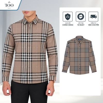 Áo Sơ Mi Công Sở Không Nhăn Dài Tay TQQ Tone Nâu Sang Trọng Lịch Lãm Kiểu Slimfit Tôn Dáng K611CS